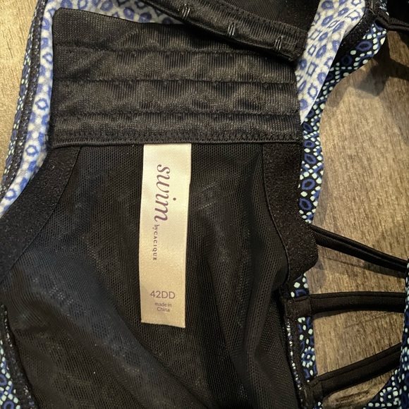 Lane Bryant Two Piece Blue + Purple Print Swimsuit - Picture 4 of 5